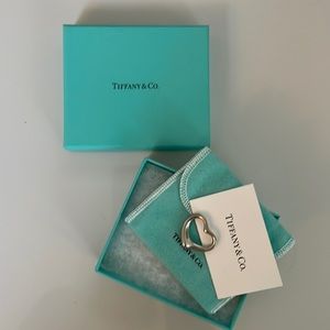 Tiffany silver, open heart pendant